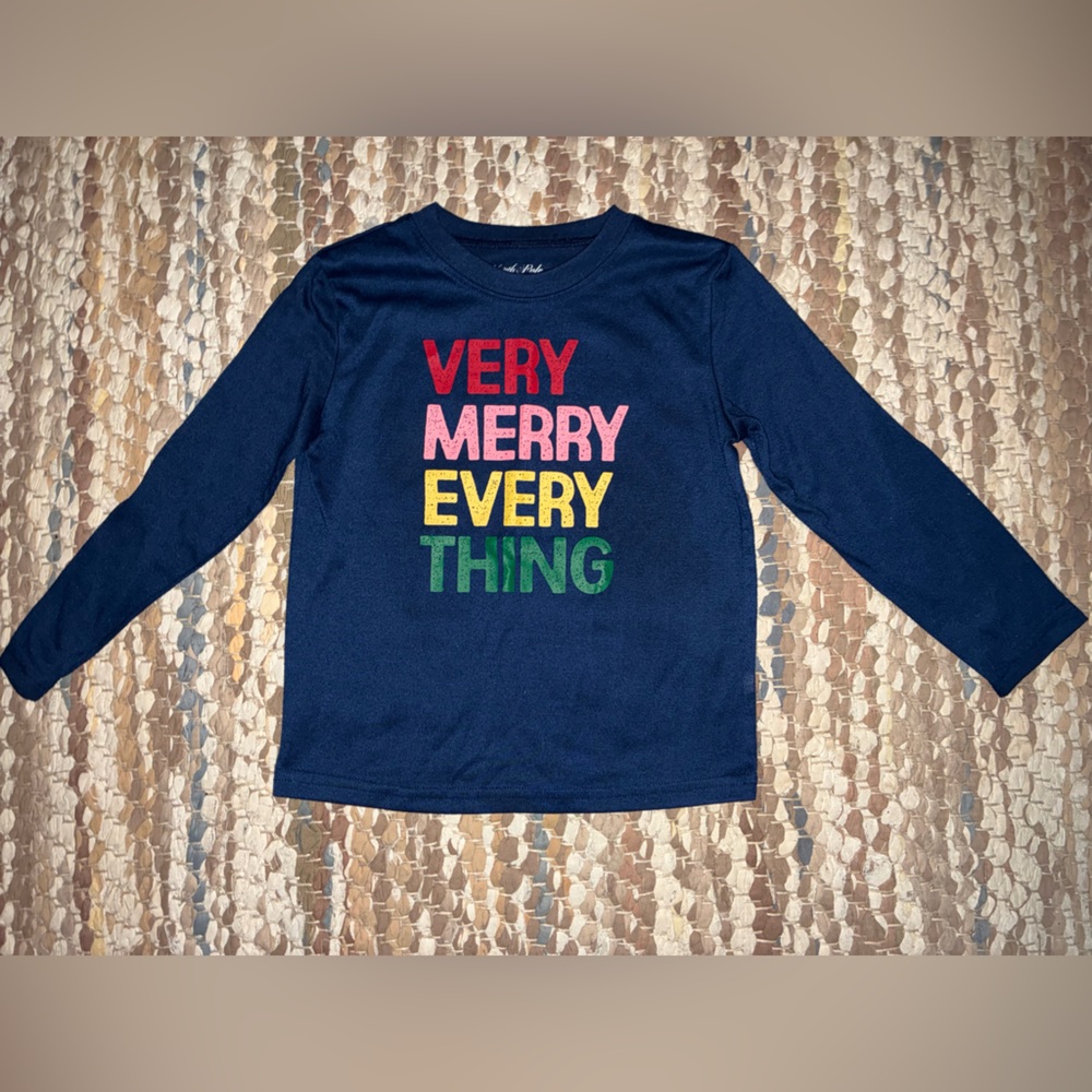 Kids' Festive Long Sleeve Tee in Navy by Cat & Jack